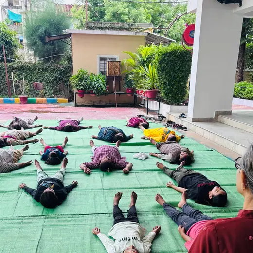 Children resting in Shavasana, June 2025